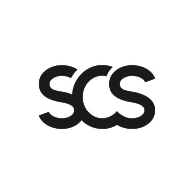 SCS harfi orijinal monogram logo tasarımı. SCS İlk Logo Tasarım Vektörü İllüstrasyonu beyaz bir arkaplanda izole edildi