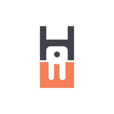 İlk harf He ya da eh elektrik logosu tasarımı. İlk harf he Electric Logo, düz tasarım logo şablonu, vektör illüstrasyonu