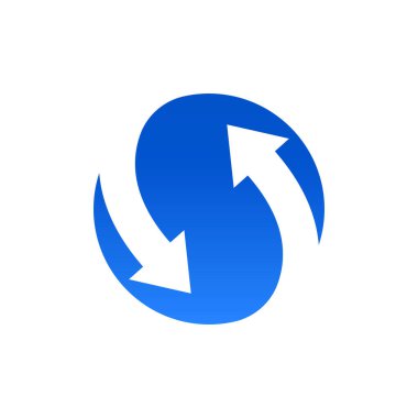 S harfi ok logo vektör resmini çember yapın. daire ok logosu, soyut oklar bağlantı sonsuzluk sembolü simgesi simgesi, S harfi oklar logotip vektör tasarımı