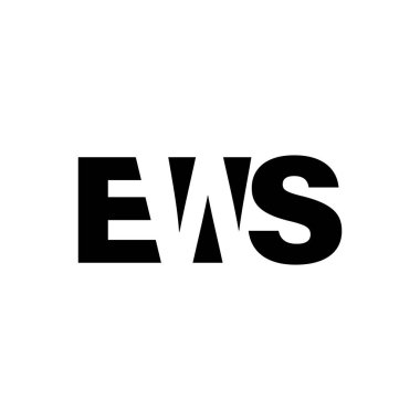 EWS harfleri negatif uzay logosu tasarımı. yaratıcı tipografi monogram vektörü. EWS harf logosu tasarımı. Logo, Poster, Davetiye vs. için vektör logosu, hat tasarımları