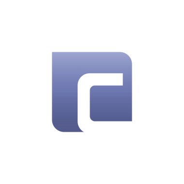 C harfi kare şeklindeki logo. Negatif uzayda, kare şeklinde C harfi kavramı. Her iş için uygun..