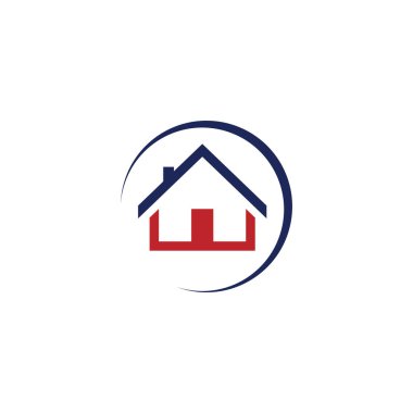 House Logo Şablonu Tasarım Vektörü. Ev simgesi Vektörü basit düz logo simgesi, Amblem, Tasarım Konsepti, Yaratıcı Sembol, Simge Simgesi, Simge