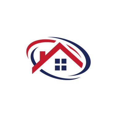 House Logo Şablonu Tasarım Vektörü. Ev simgesi Vektörü basit düz logo simgesi, Amblem, Tasarım Konsepti, Yaratıcı Sembol, Simge Simgesi, Simge