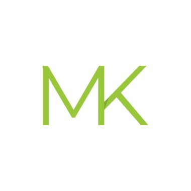 MK mektup logosu tasarımı. İlk MK harfi logo vektör şablonu. Soyut Harf MK logosu tasarımı. Minimalist Bağlı Mektup Moda İş Logosu Tasarım Vektörü Şablonu