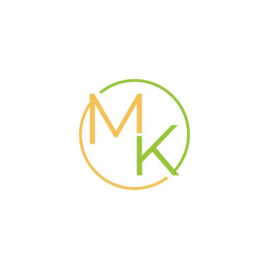 MK mektup logosu tasarımı. İlk MK harfi logo vektör şablonu. Soyut Harf MK logosu tasarımı. Minimalist Bağlı Mektup Moda İş Logosu Tasarım Vektörü Şablonu