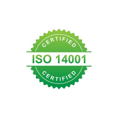 Sertifikalı şirket sertifikası ISO 14001 vektör, kalite sertifikası. Iso sertifikası. Iso 14001 logosu. izo 14001 Sertifika Premium Vektörü.