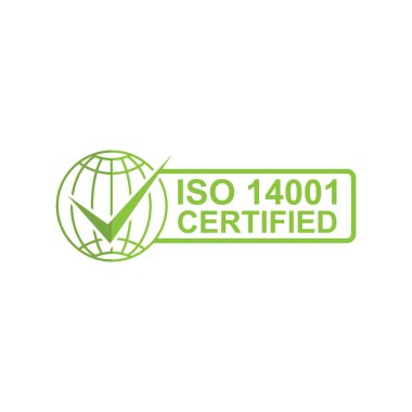 Sertifikalı şirket sertifikası ISO 14001 vektör, kalite sertifikası. Iso sertifikası. Iso 14001 logosu. izo 14001 Sertifika Premium Vektörü.
