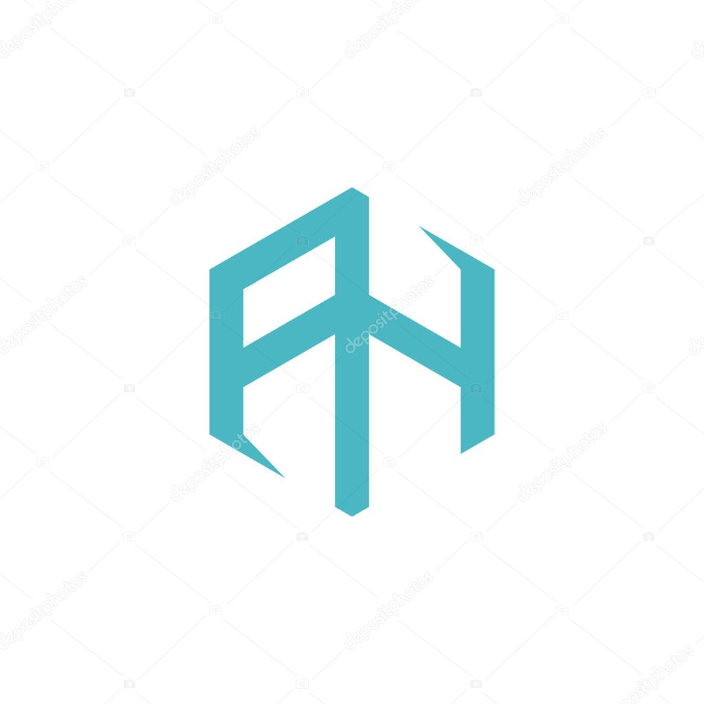 AH abstract vector logo monogram template. Initial ah letter logo with creative modern vector image.
