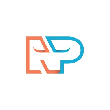 İlk harf NP logo tasarım vektör şablonu. Modern satır biçiminde NP harfi logosu