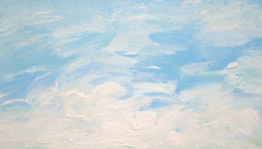 Texture white and blue painted background acrylic paint brush strokes, Artwork for creative design.