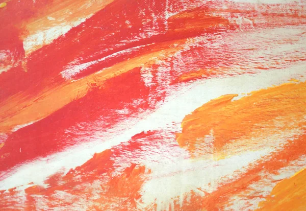 Teksturowany Czerwony Pomarańczowy Szczotkowane Malowane Tło Streszczenie Czerwony Pomarańczowy Kolor — Zdjęcie stockowe