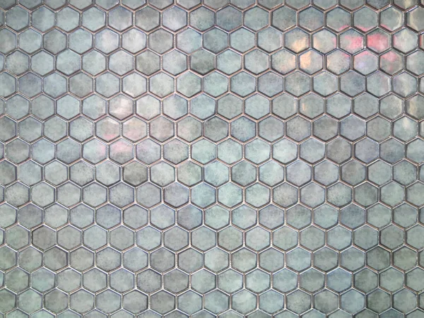 Grijze Zeshoekige Tegel Patroon Textuur Achtergrond Interieur Zeshoekige Marmeren Tegel — Stockfoto