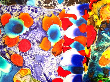 Parlak renkler soyut arkaplan, fırça dokusu, akrilik resim arkaplan grunge dokusu parçası.