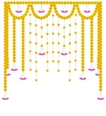 Düğün dekorasyonu için kadife çiçeği süslemesi, mutlu bayramlar, Hint bayramı festivali arka planı.