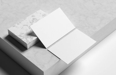 Gerçekçi bir kartvizit, beyaz arka planda izole edilmiş. 3B illüstrasyon.