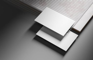 Gerçekçi bir kartvizit, beyaz arka planda izole edilmiş. 3B illüstrasyon.