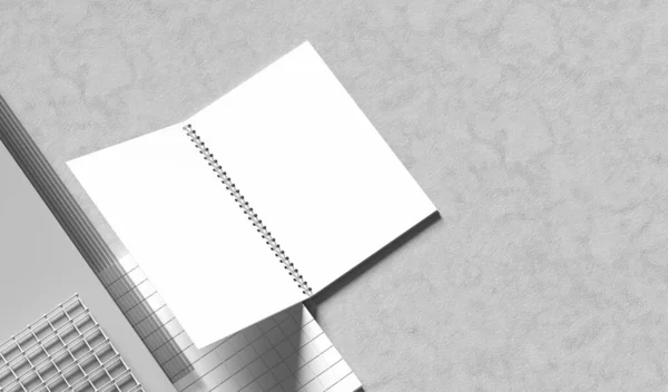 Spiral Binder Notebook Mock Isolated Light Gray Background Illustration — Stock Photo, Image