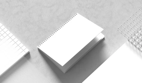 Spiraal Bindmiddel Notebook Mock Geïsoleerd Lichtgrijze Achtergrond Illustratie — Stockfoto