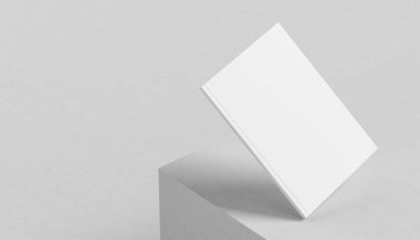 Kitap, dergi, katalog. Gerçekçi kitap, beyaz arka planda izole edilmiş bir şekilde duruyor. 3B illüstrasyon