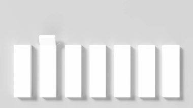 Kutu, beyaz arka planda izole edilmiş şekilde tasarlandı. Kozmetik ya da ilaç kutusu maketi. 3B illüstrasyon. 