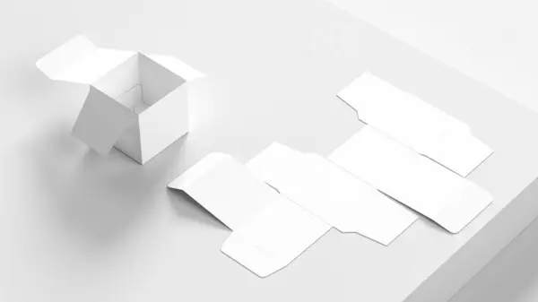 Würfelbox Attrappe Isoliert Auf Weißem Hintergrund Produktverpackungen Werden Nachgeahmt Illustration — Stockfoto