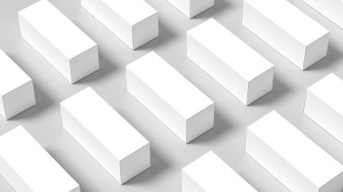 Kutu, beyaz arka planda izole edilmiş şekilde tasarlandı. Kozmetik ya da ilaç kutusu maketi. 3B illüstrasyon. 