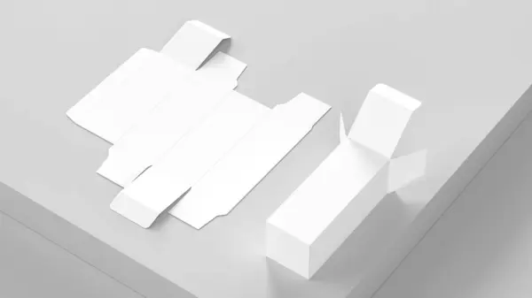 Box Attrappe Isoliert Auf Weißem Hintergrund Kosmetika Oder Medikamentenschachteln Werden — Stockfoto