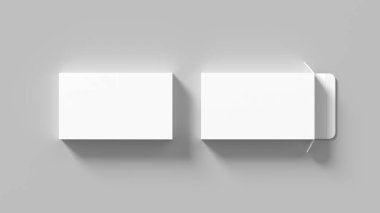 Kutu, beyaz arka planda izole edilmiş şekilde tasarlandı. Kozmetik ya da ilaç kutusu maketi. 3B illüstrasyon. 
