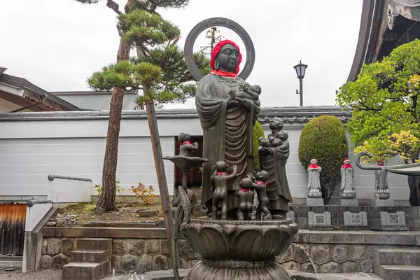 Nagano Japão Enmei Jizo Nurebutsu Uma Estátua Buda Templo Zenko Fotografia De Stock