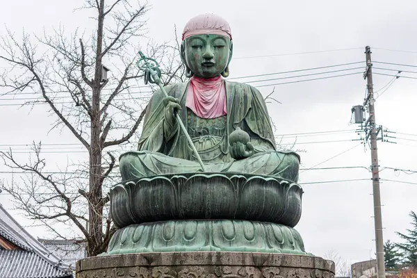 Nagano Japão Enmei Jizo Nurebutsu Uma Estátua Buda Templo Zenko Imagem De Stock