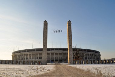 Berlin, Germany. The Olympiastadion (Olympic Stadium), a sports stadium at Olympiapark built for the 1936 Summer Olympics clipart