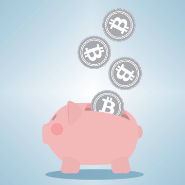 Bitcoin Piggy Bank Mavi BG