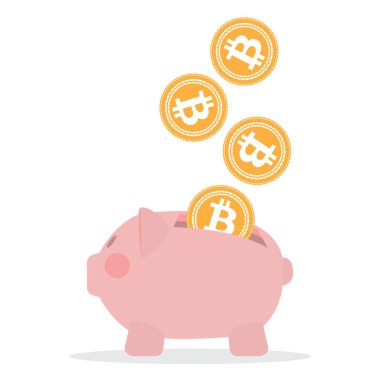 Bitcoin Domuz Kumbarası Vektör Çizimi