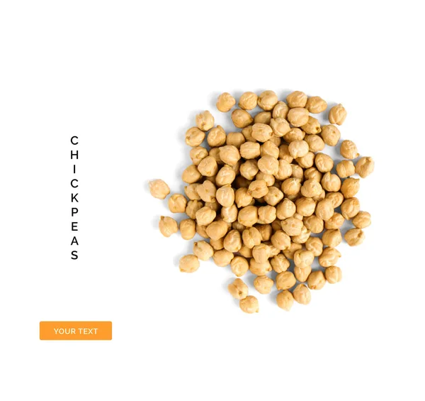Creative Layout Made Chickpeas White Background Flat Lay Food Concept — Stock Photo, Image