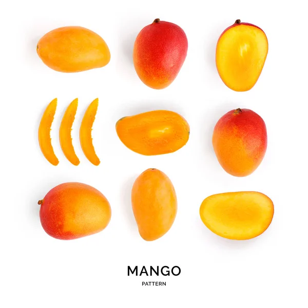 Seamless Pattern Mango Tropical Abstract Background Mango White Background — Stock Photo, Image