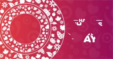 Şükran Günün kutlu olsun. Tatil animasyonu. Hareketli grafik tasarım. 4K, HD döngü görüntüleri