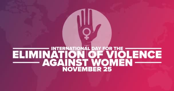 Día Internacional Para Eliminación Violencia Contra Mujer Noviembre Animación Plana — Vídeo de stock