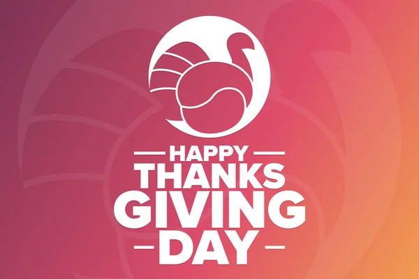 Happy Thanksgiving Day. Holiday concept. Template for background, banner, card, poster with text inscription. Vector EPS10 illustration