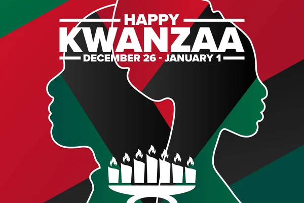 Happy Kwanzaa December January Holiday Concept Template Background Banner Card — Stock Vector