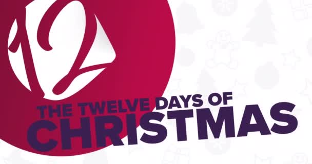 Les Douze Jours Noël Animation Vacances Plates Conception Graphique Mouvement — Video