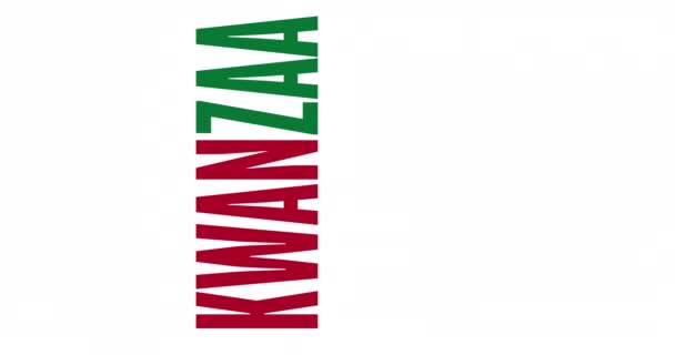 Felice Kwanzaa Dicembre Gennaio Animazione Vacanze Piatte Motion Graphic Design — Video Stock