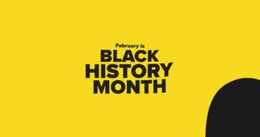 February is National Black History Month. Flat holiday animation. Motion graphic design. 4K, HD loop footage