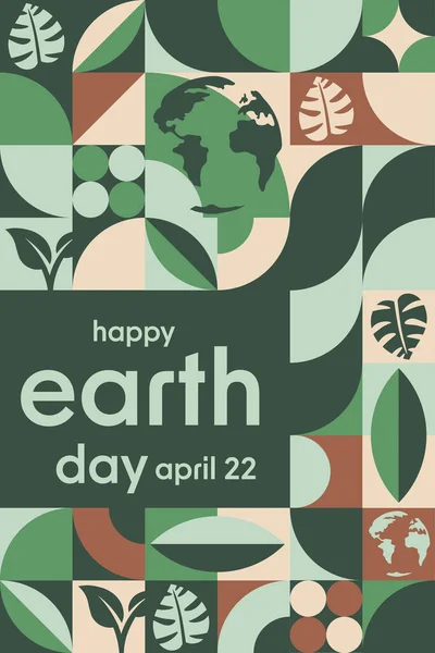 幸せな地球の日 4月22日 休日の概念 バナー カード テキストの碑文とポスターのためのテンプレート ベクトルEps10のイラスト — ストックベクタ