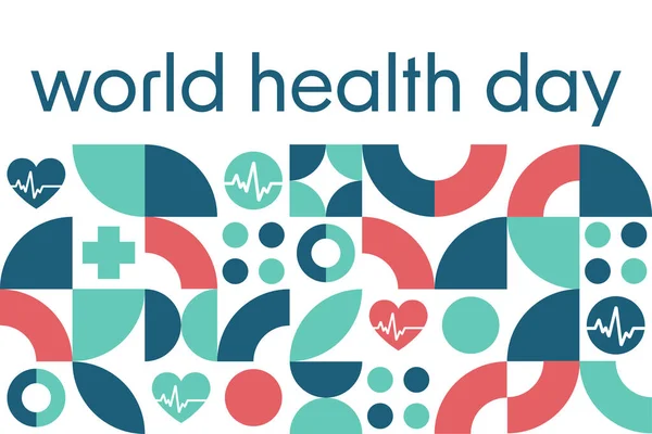 Egészségügyi Világnap Április Ünnepi Ötlet Sablon Háttér Banner Kártya Poszter — Stock Vector