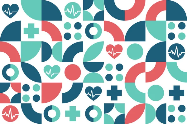 世界保健デー 4月7日 シームレスな幾何学模様 バナー カード ポスターのテンプレート ベクトルEps10のイラスト — ストックベクタ
