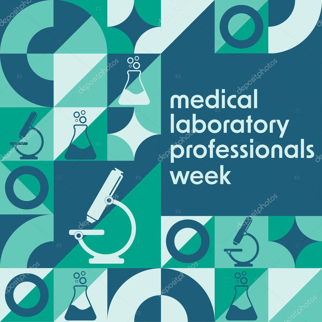 Medical Laboratory Professionals Week. Holiday concept. Template for background, banner, card, poster with text inscription. Vector EPS10 illustration