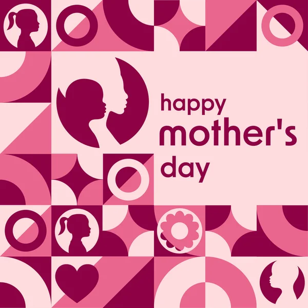 Happy Mothers Day. Holiday concept. Template for background, banner, card, poster with text inscription. Vector EPS10 illustration