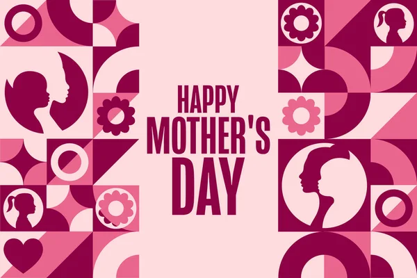 Happy Mothers Day. Holiday concept. Template for background, banner, card, poster with text inscription. Vector EPS10 illustration