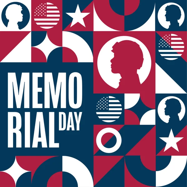 Memorial Day. Remember and Honor. Holiday concept. Template for background, banner, card, poster with text inscription. Vector EPS10 illustration