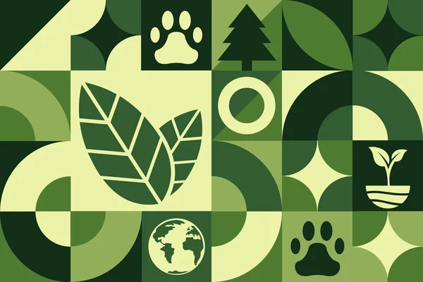 Международный День Биологического Разнообразия Мая Бесшовный Геометрический Узор Шаблон Фона — стоковый вектор